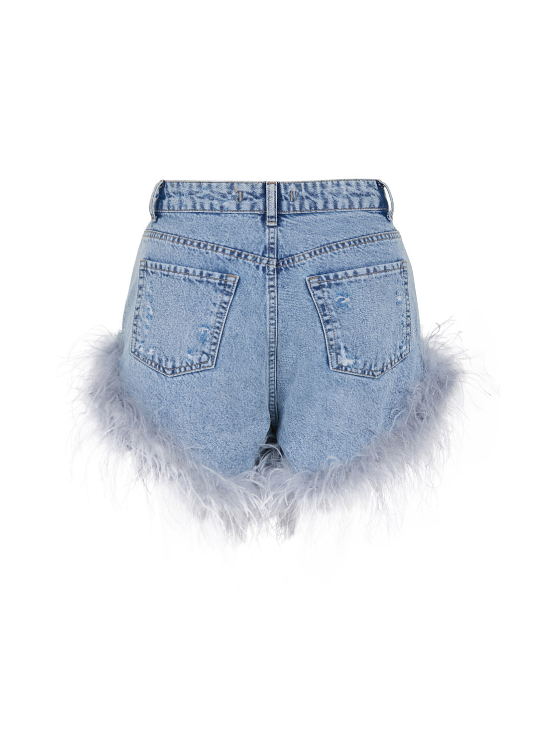 Feather Boa Jean Shorts Nocturne