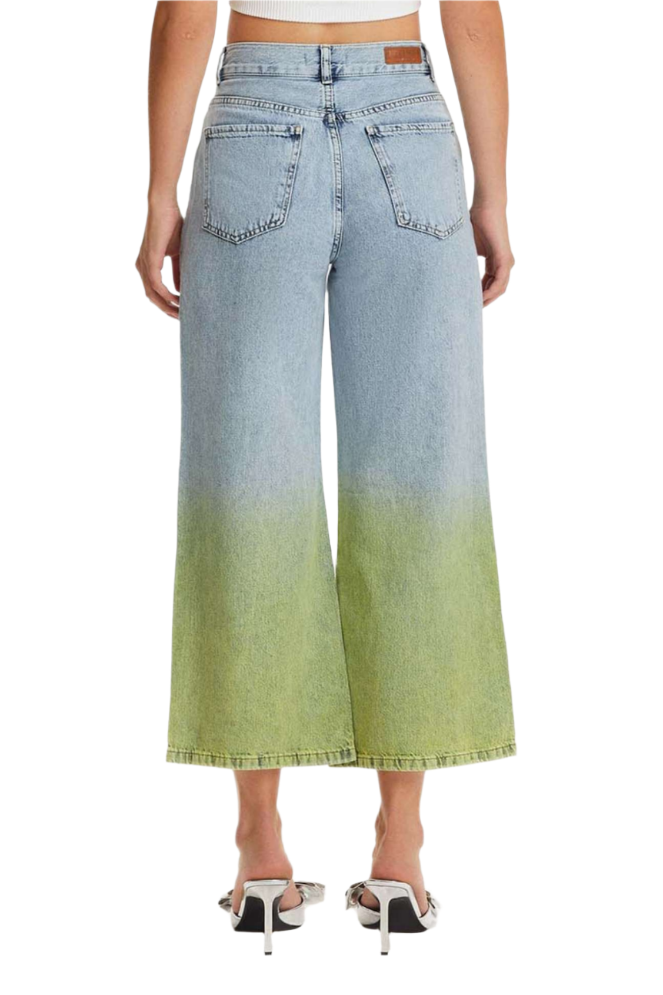 Faded Wide-Leg Jeans