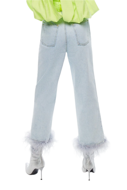 Feather Boa Jeans