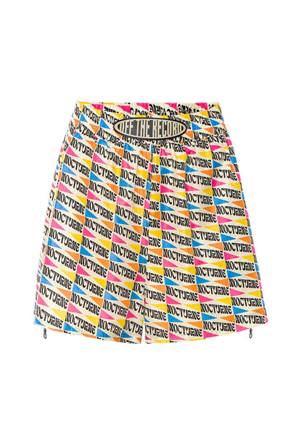 Zipper Detailed Patterned Mini Shorts (Final Sale)