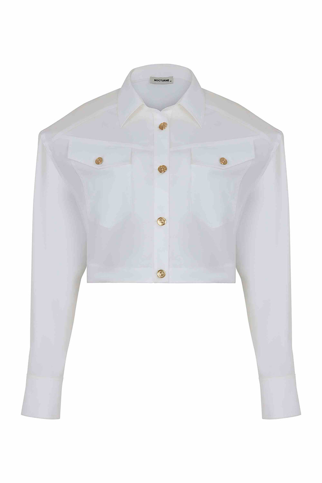 Cropped Shirt With Shoulder Pads (Final Sale)