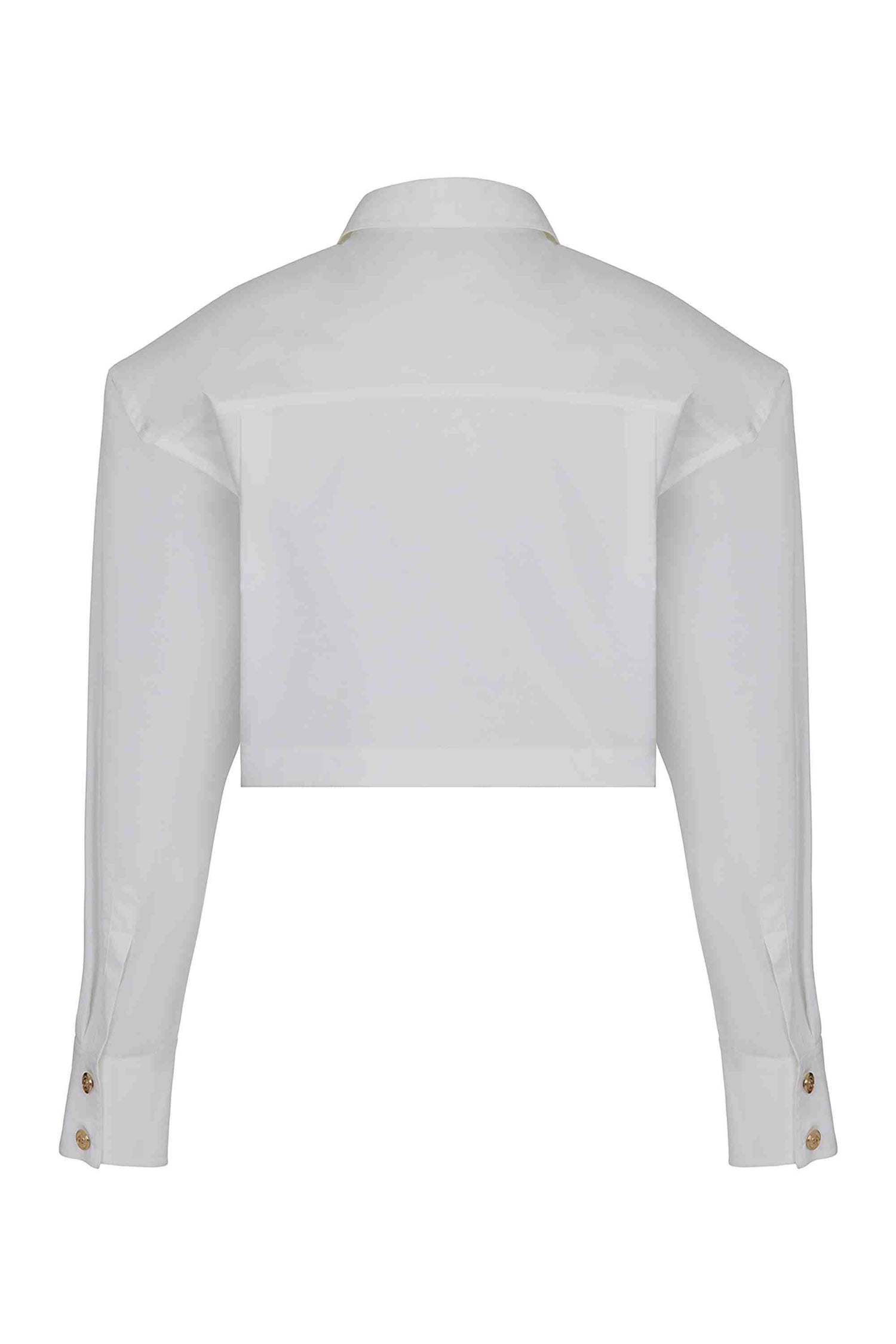 Cropped Shirt With Shoulder Pads