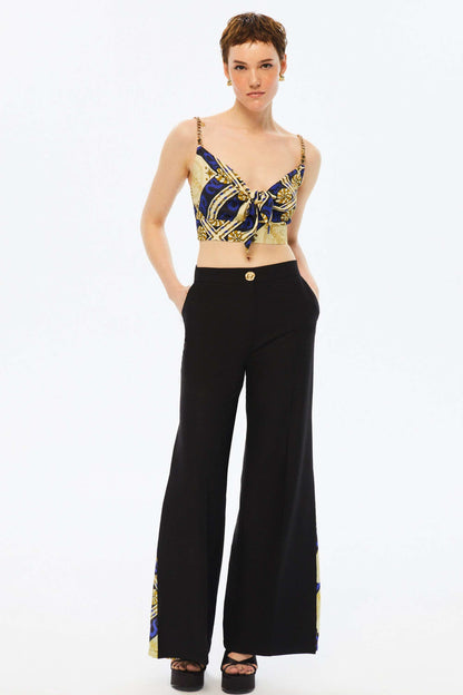 Wide-Leg Satin Pants