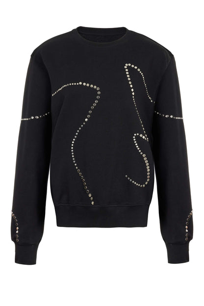 Crew Neck Studded Sweatshirt