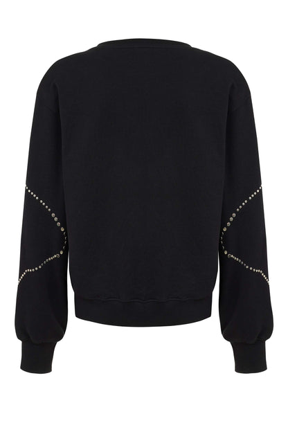 Crew Neck Studded Sweatshirt