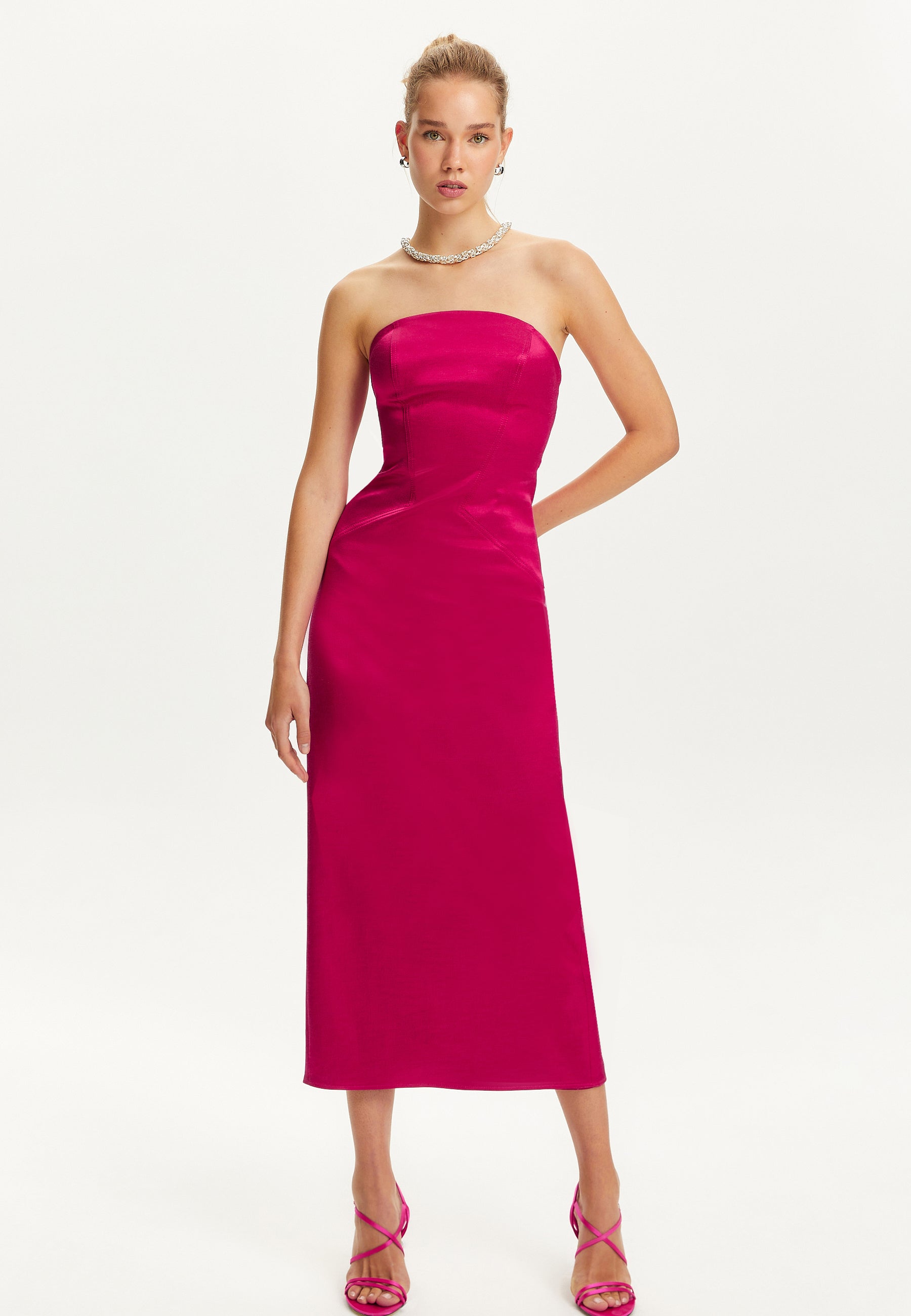 Strapless Midi Dress