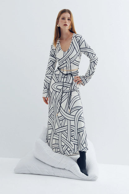 Monochrome Printed Dress