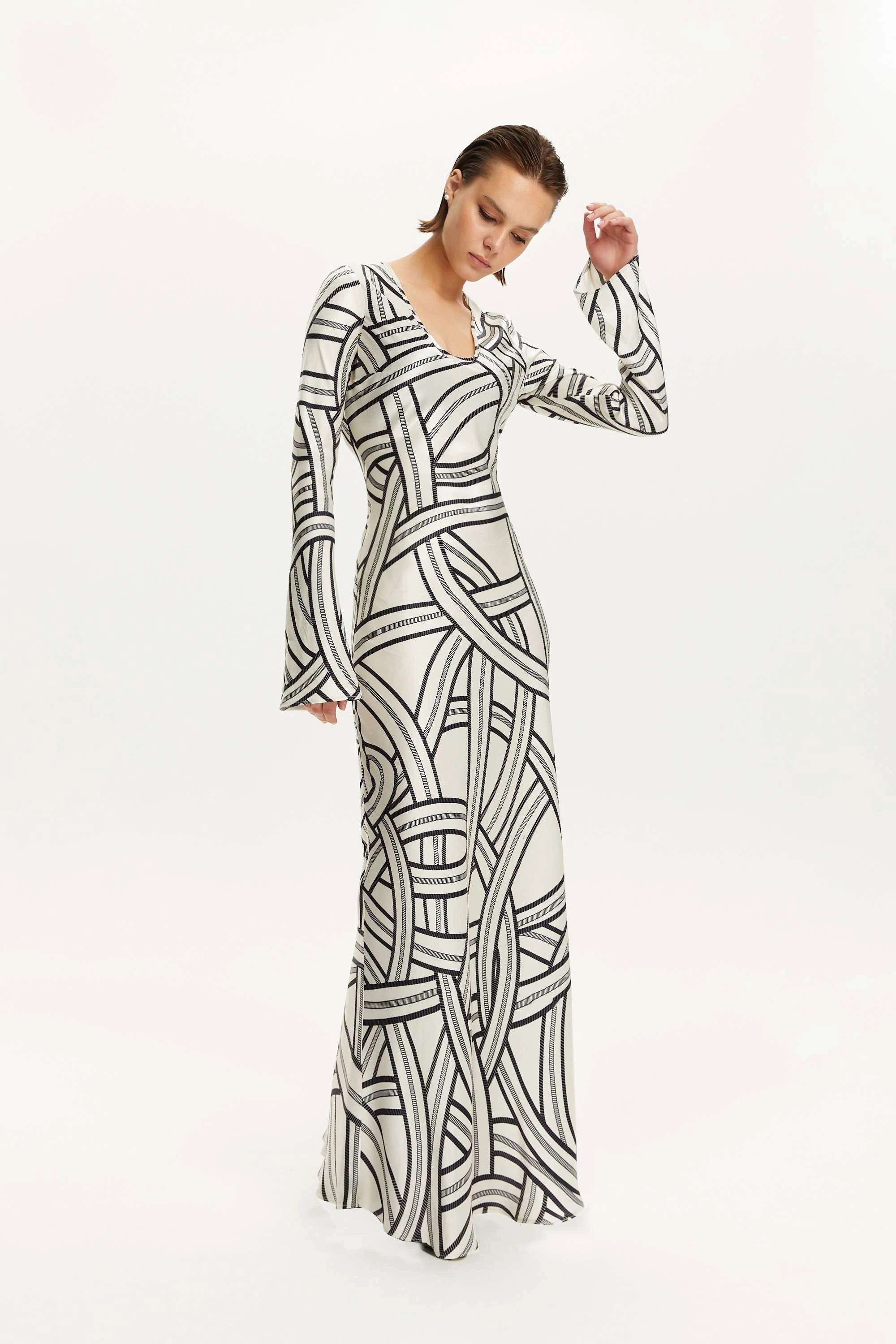 Monochrome Printed Dress