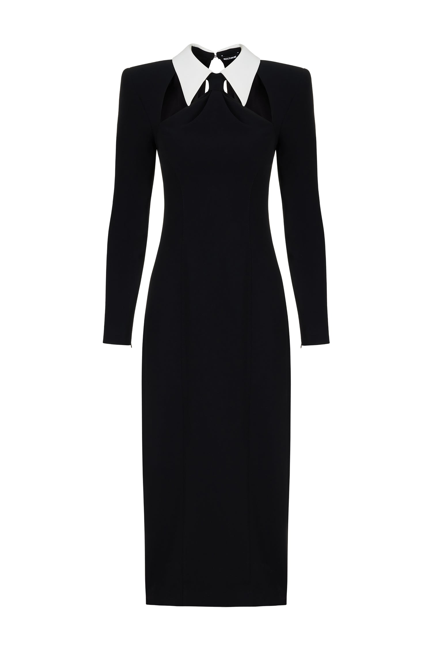 Tie Collar Midi Dress