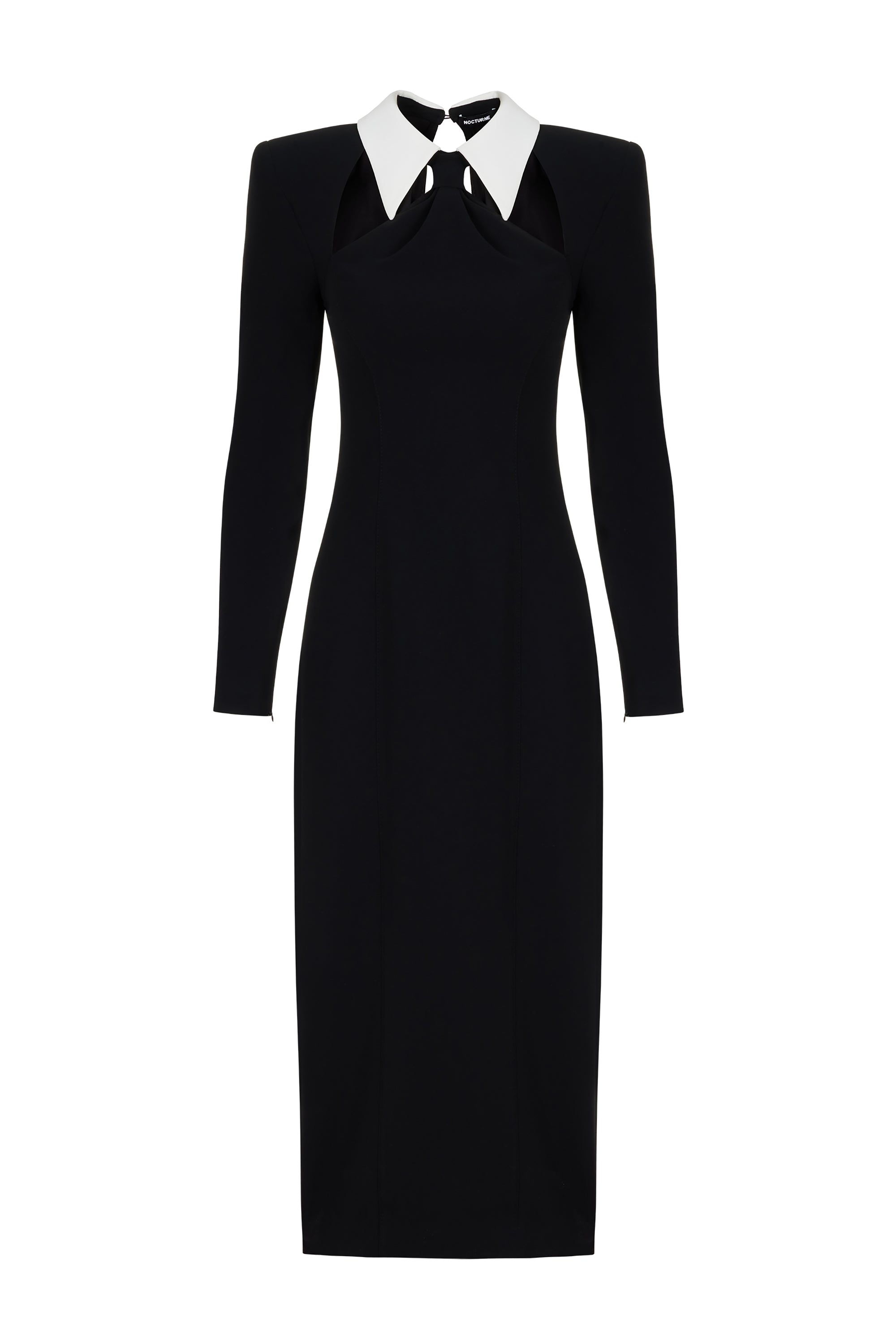 Tie Collar Midi Dress