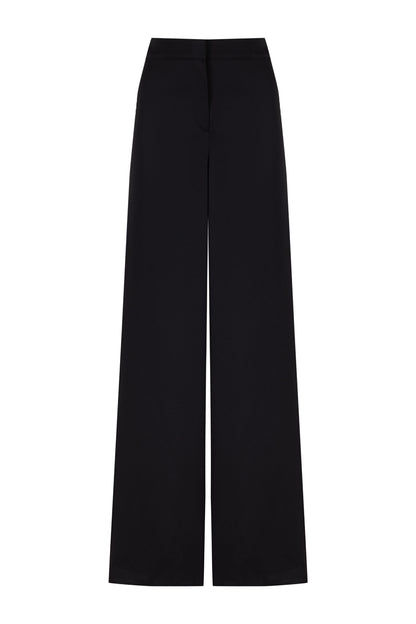 Wide-Leg Crepe Satin Pants