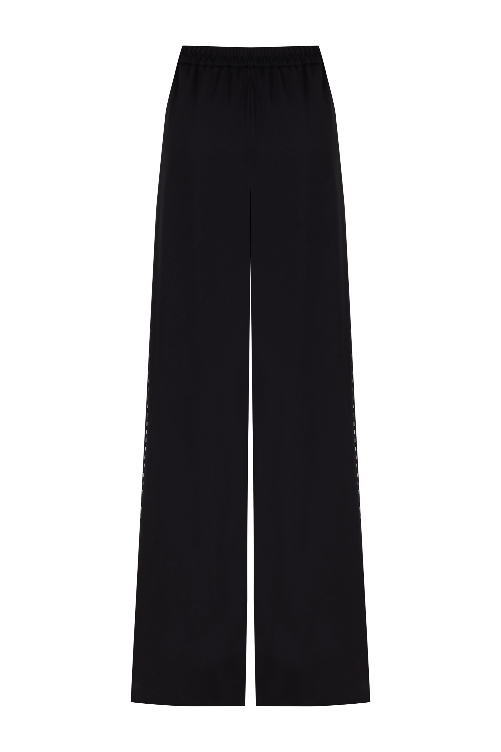 Wide-Leg Crepe Satin Pants