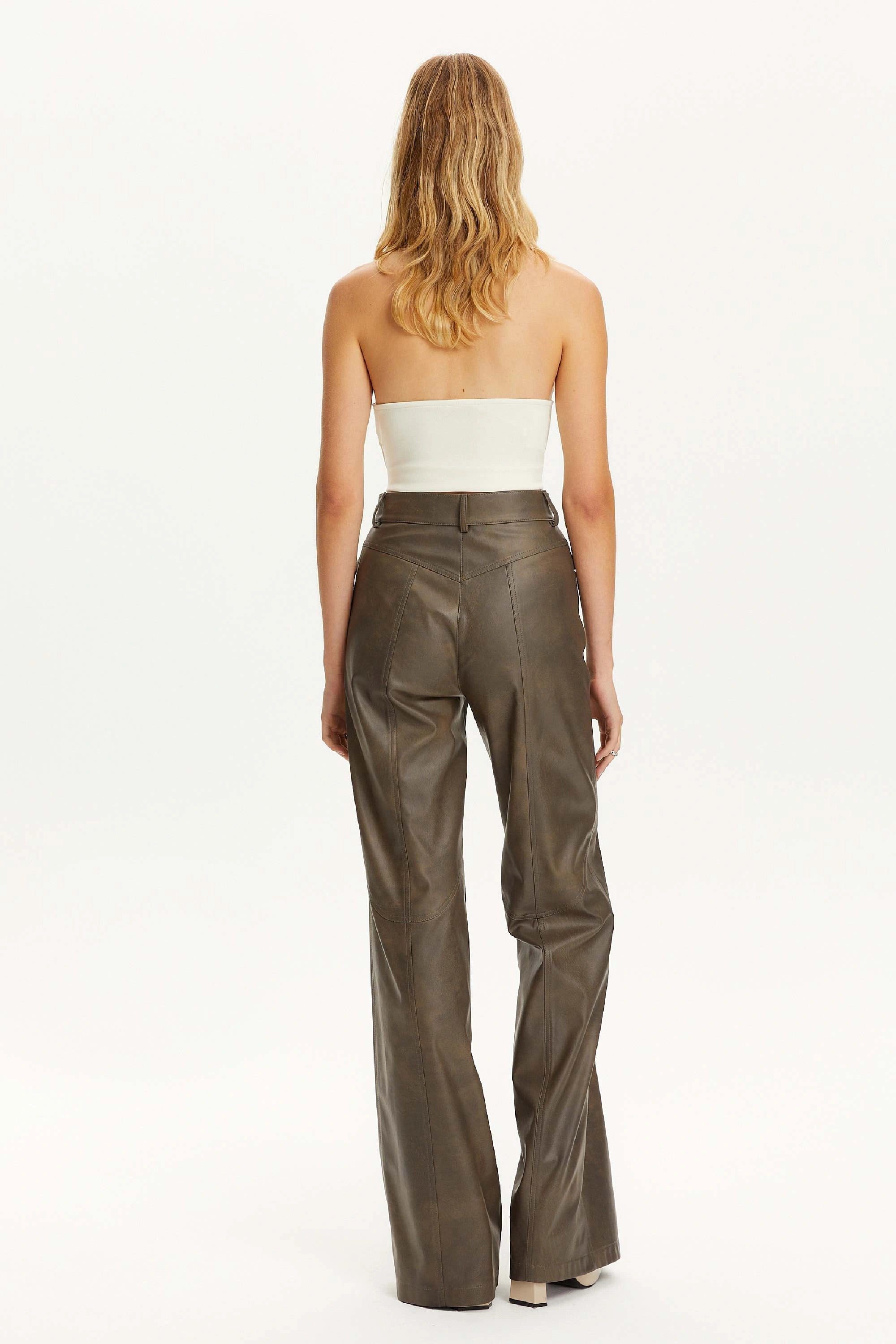 Leather Trim Pants