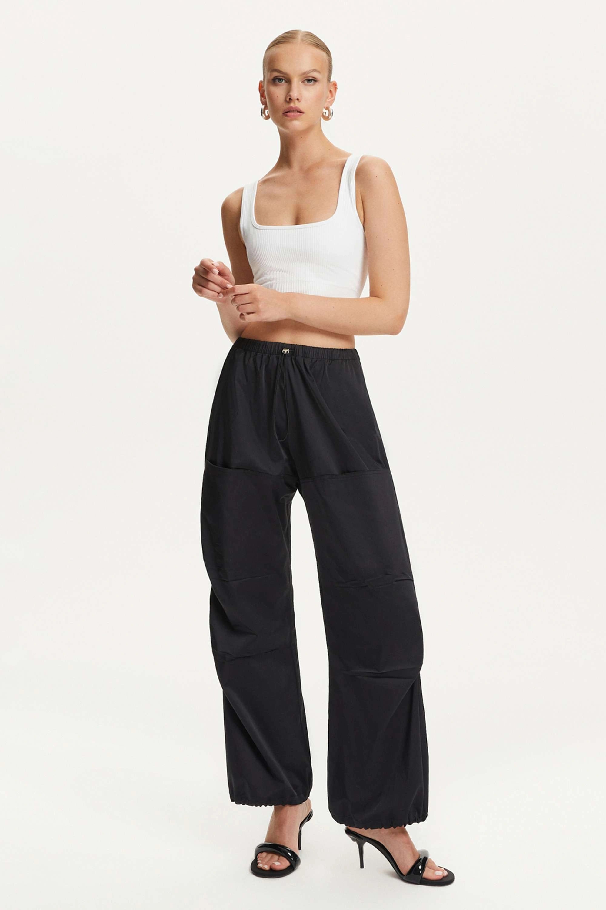 Pleated Satin Loose Fit Pants (Final Sale)