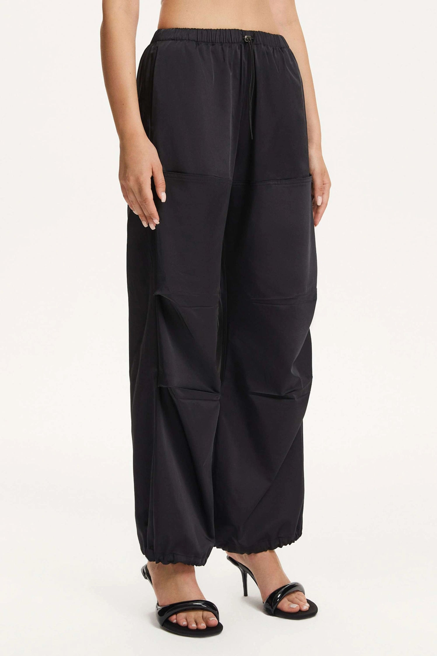 Pleated Satin Loose Fit Pants (Final Sale)