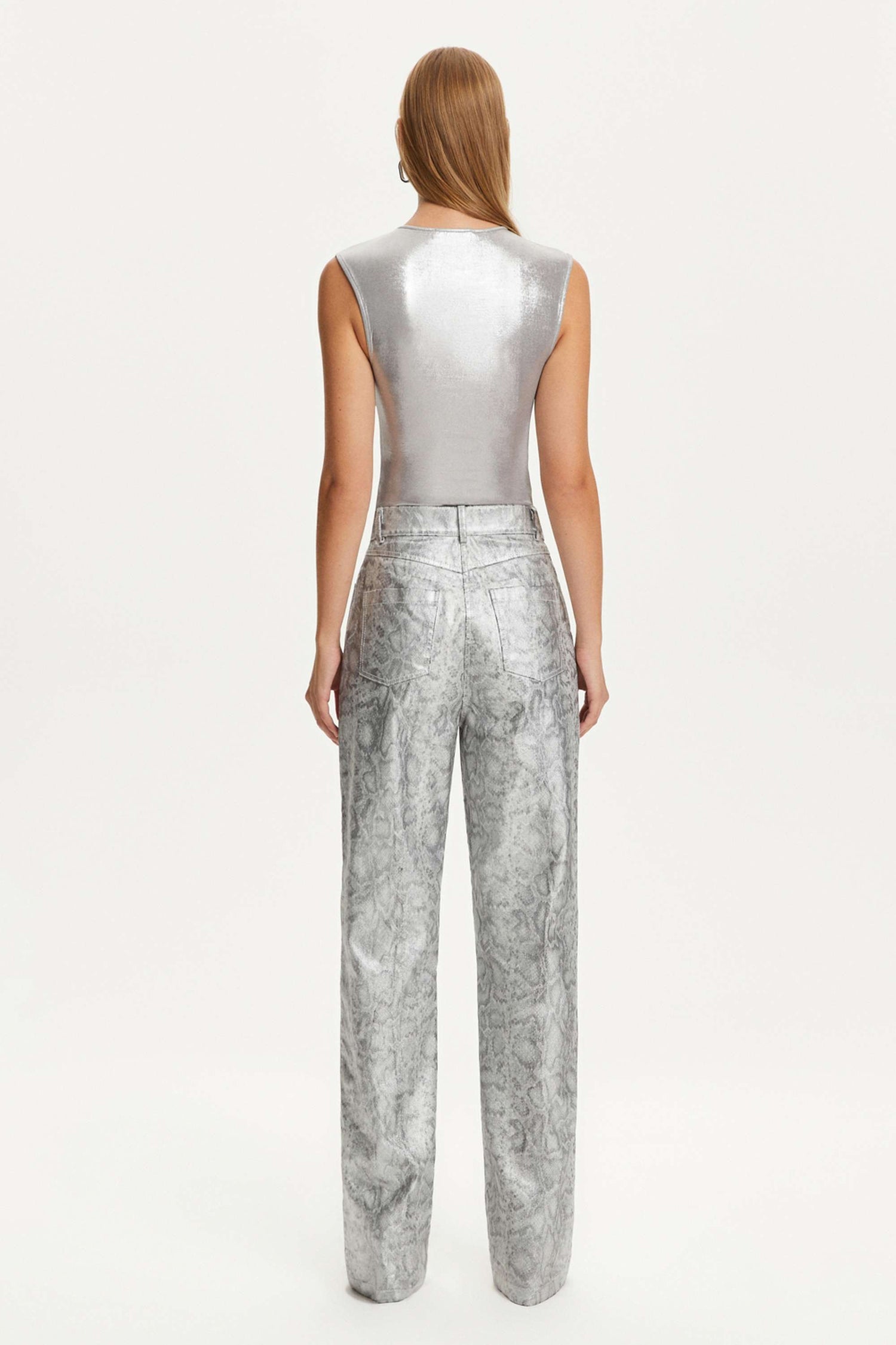 Silver Snake Print Pants (Final Sale)