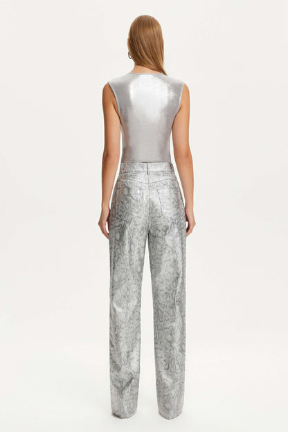 Silver Snake Print Pants (Final Sale)