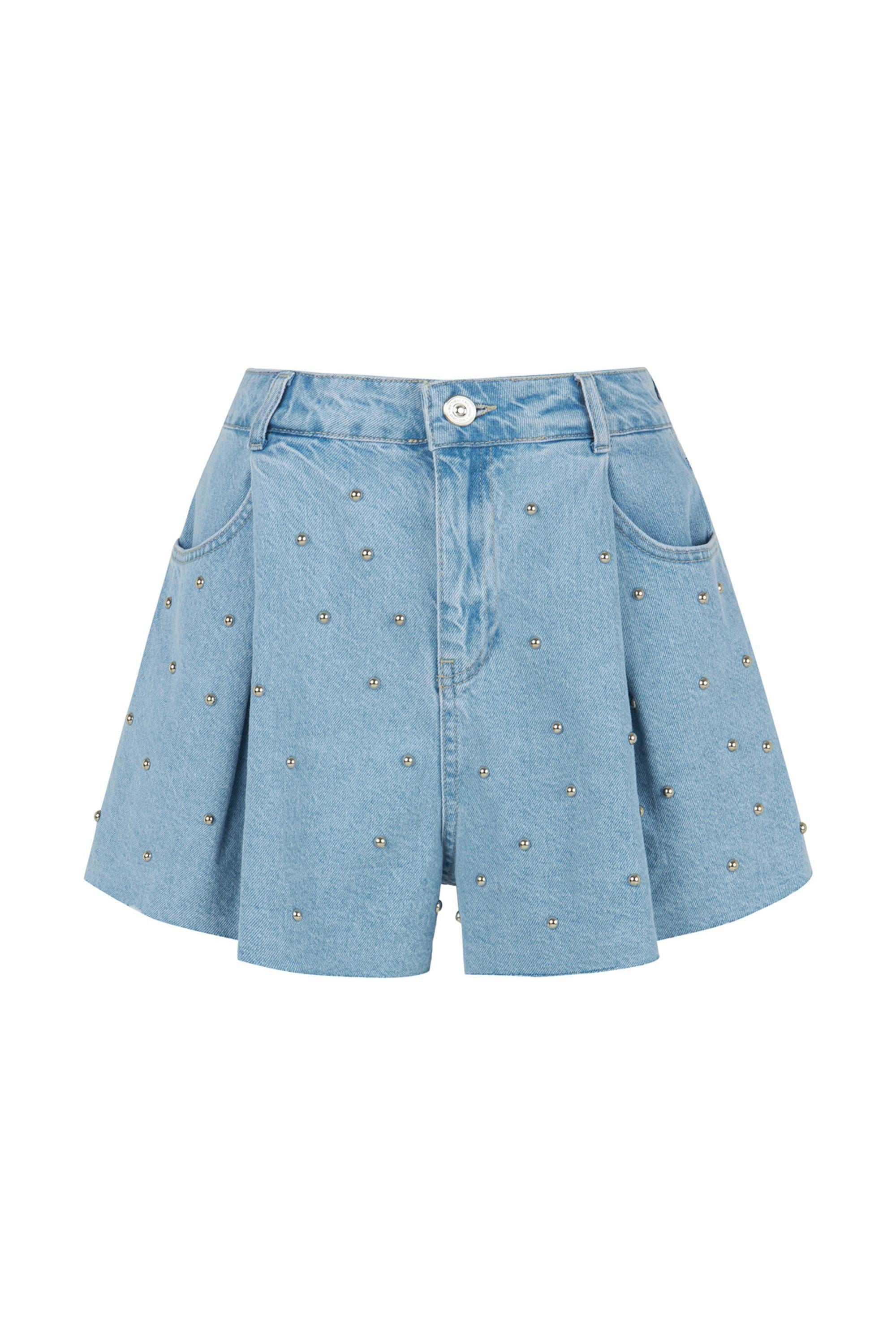 Dart Detailed Denim Shorts