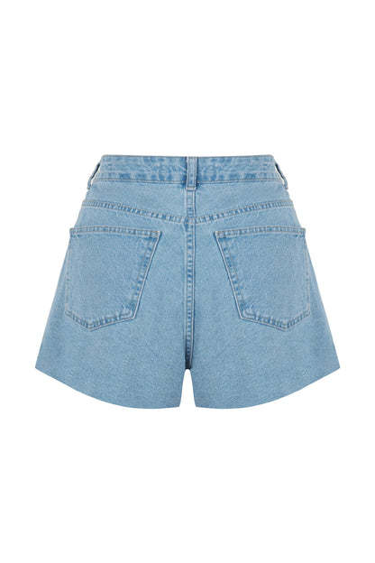 Dart Detailed Denim Shorts