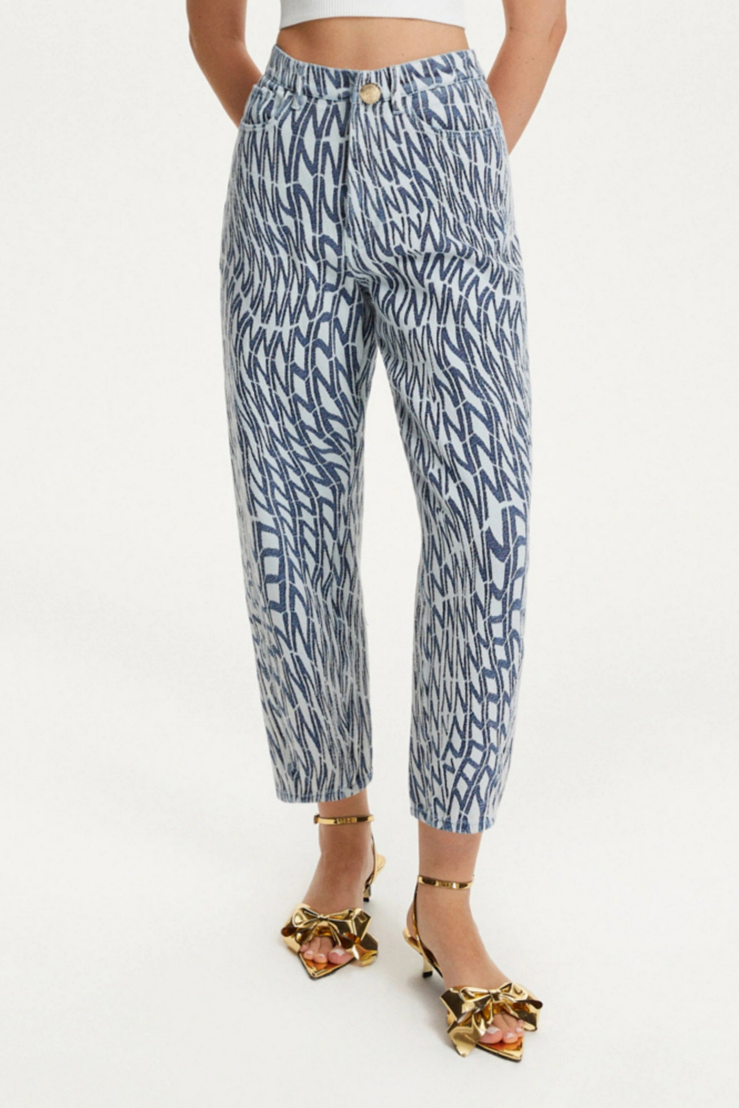 Printed Mom Jeans