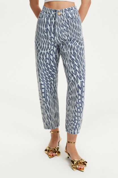 Printed Mom Jeans
