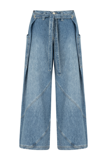 Contrast Top Stitching Pockets Jeans