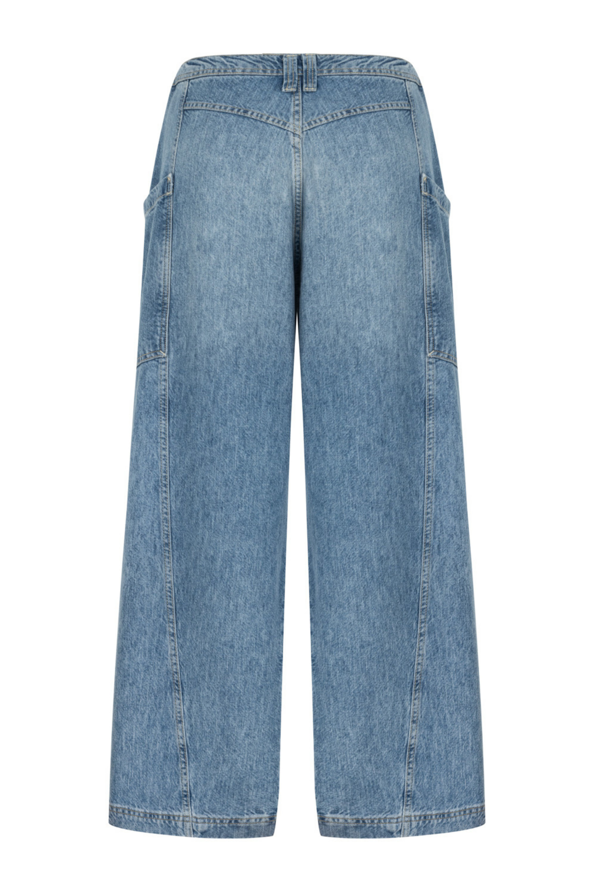 Contrast Top Stitching Pockets Jeans