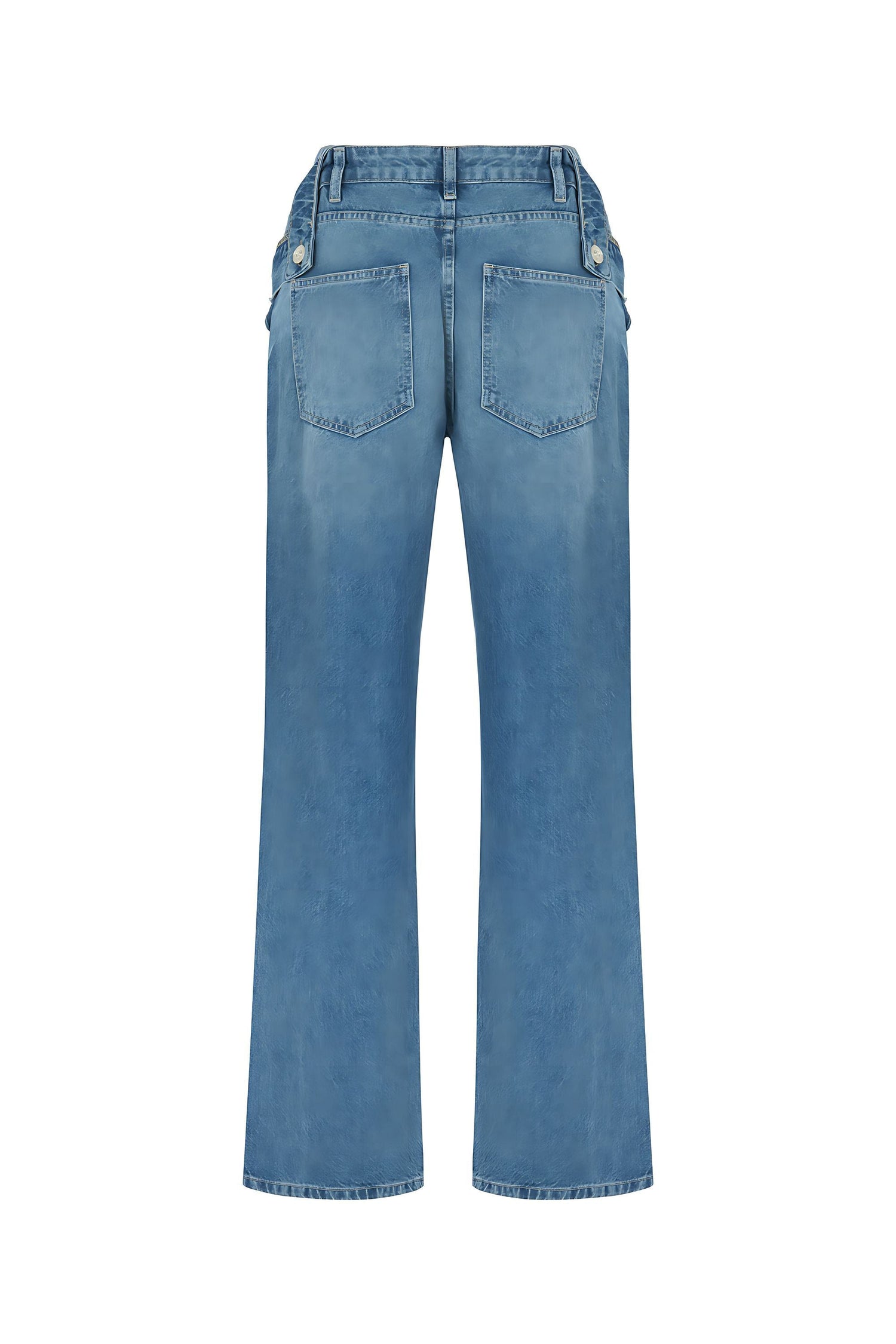 Cut-Out Detailed High Waist Jeans