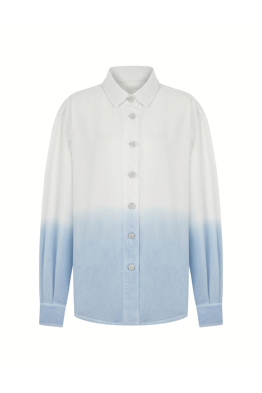 Draped Denim Button-Up Shirt (Final Sale)