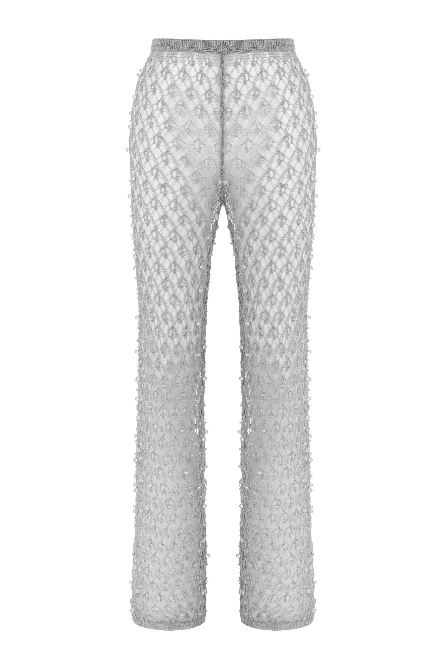 Shimmering Threaded Mesh Pants