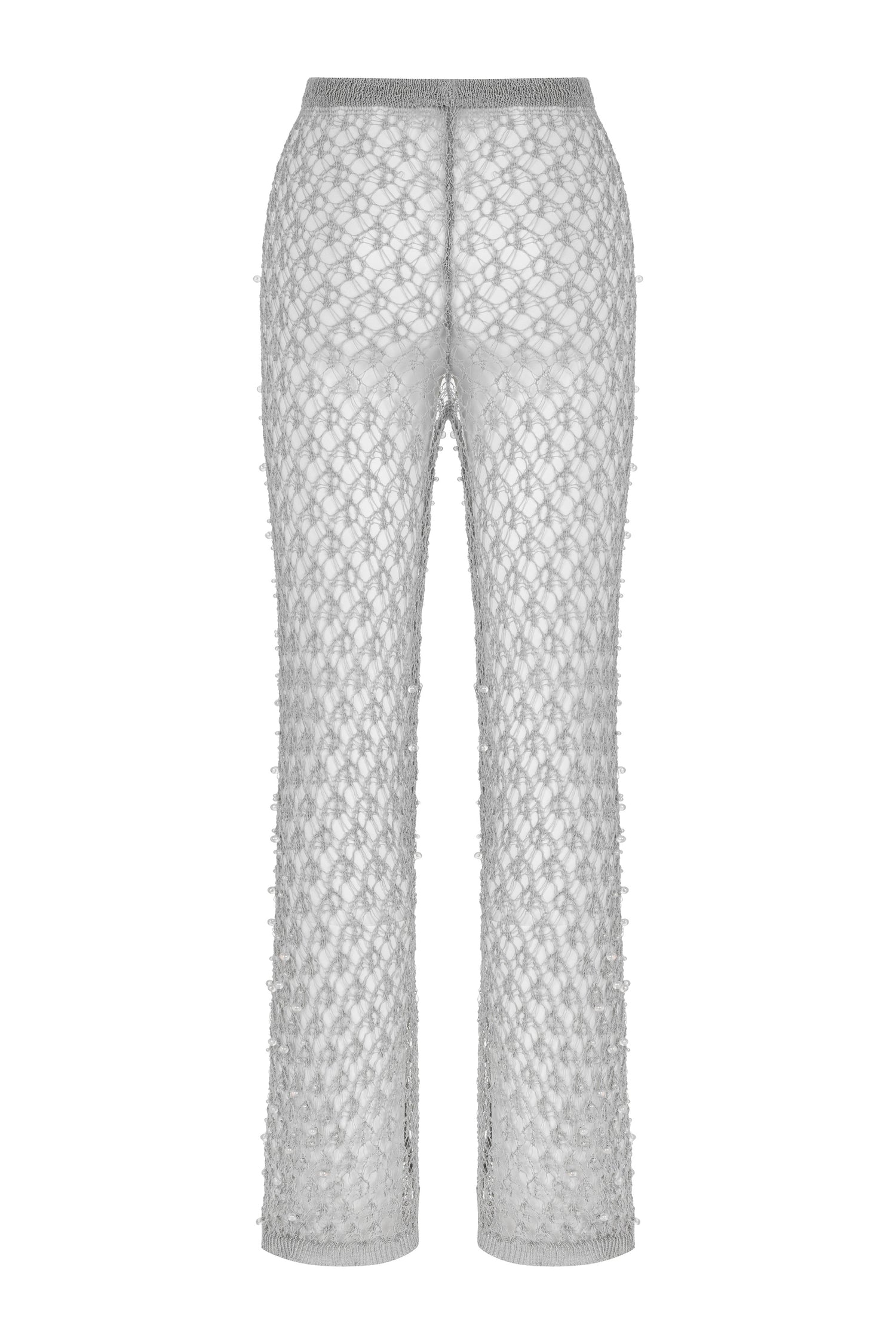 Shimmering Threaded Mesh Pants