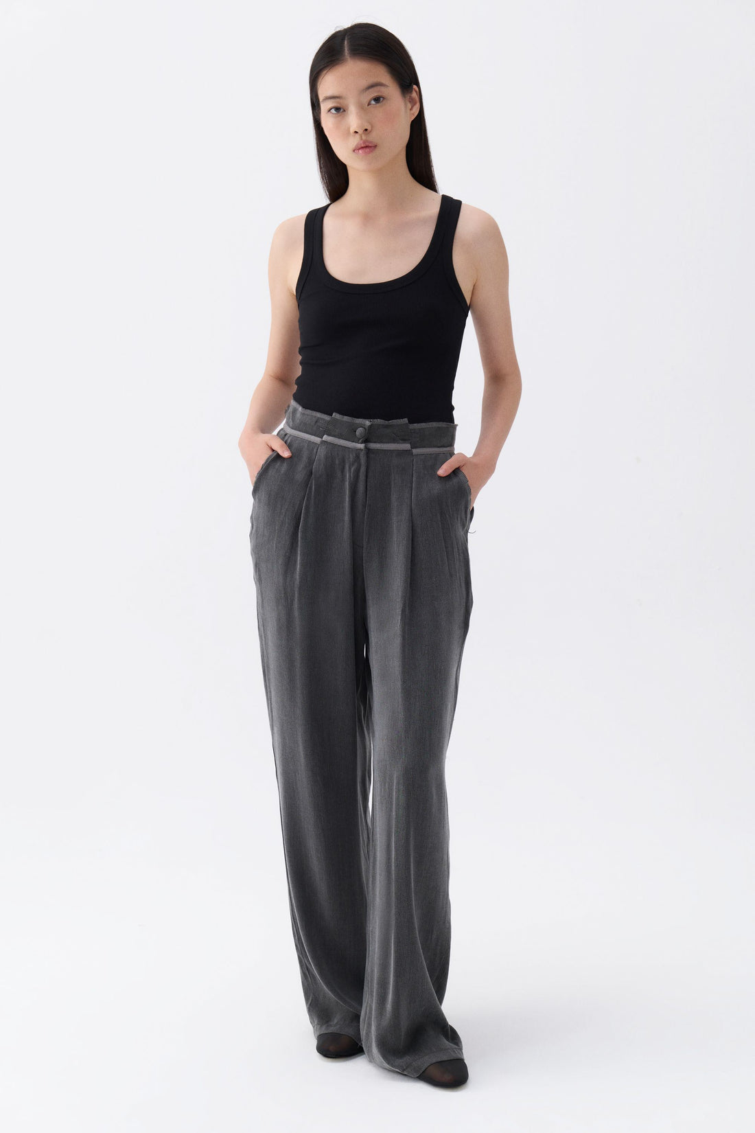 Pleated Palazzo Pants