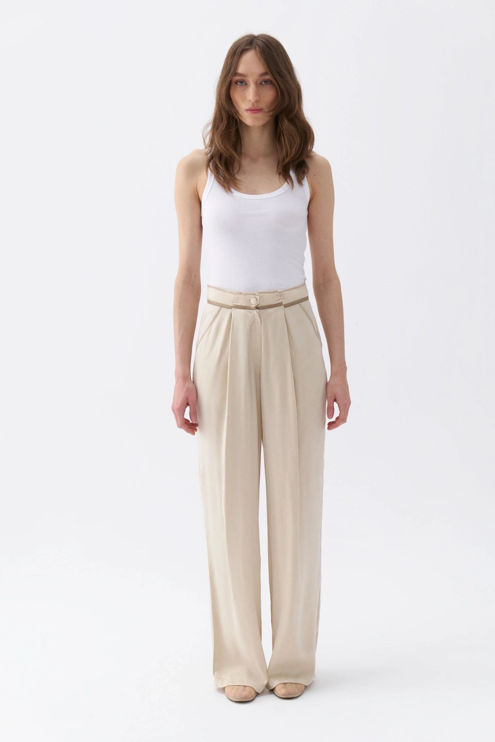 Pleated Palazzo Pants