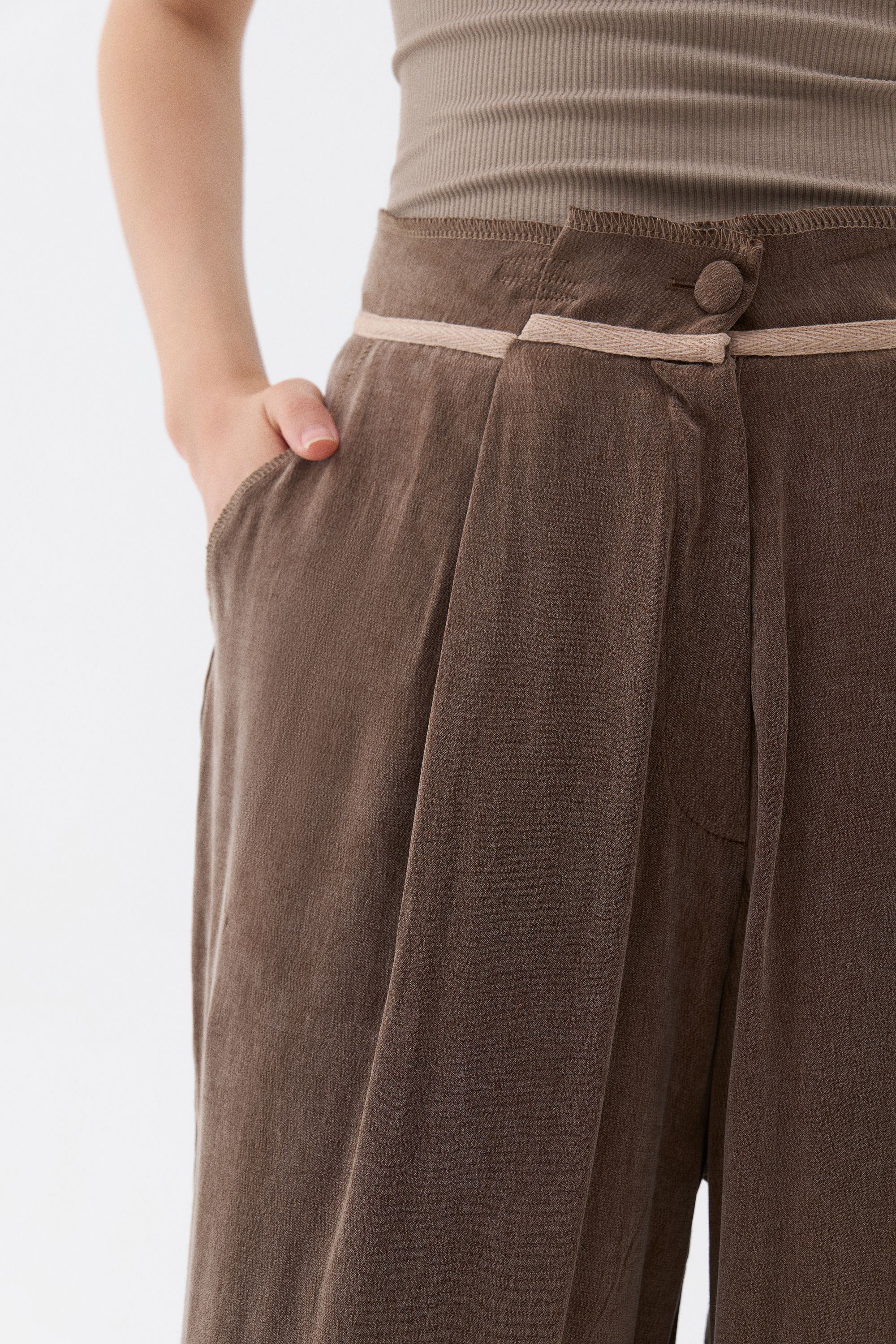 Pleated Palazzo Pants