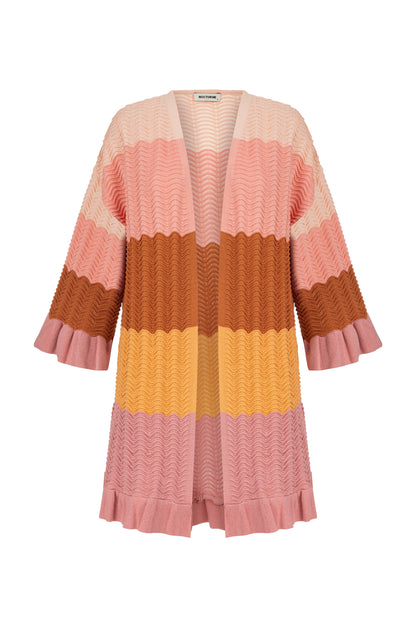 Printed Flounce Knit Cardigan (Final Sale)