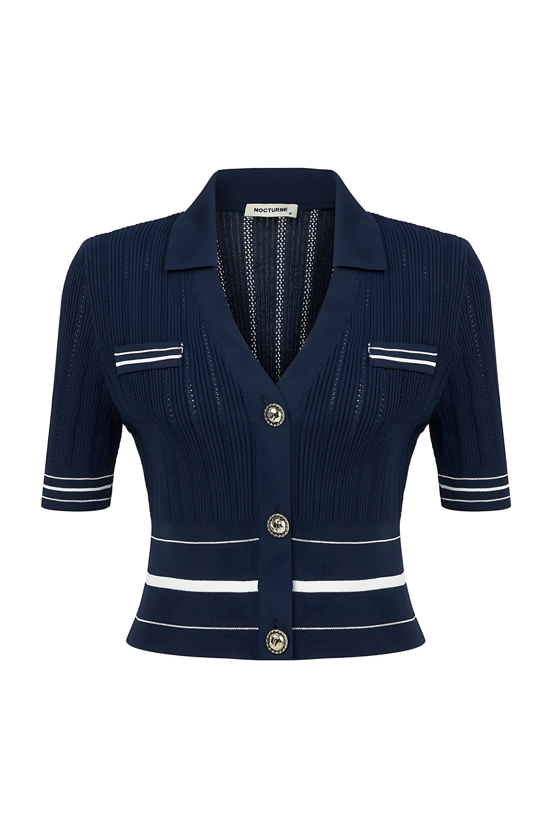 Short Sleeve Buttoned Knit Cardigan (Final Sale)