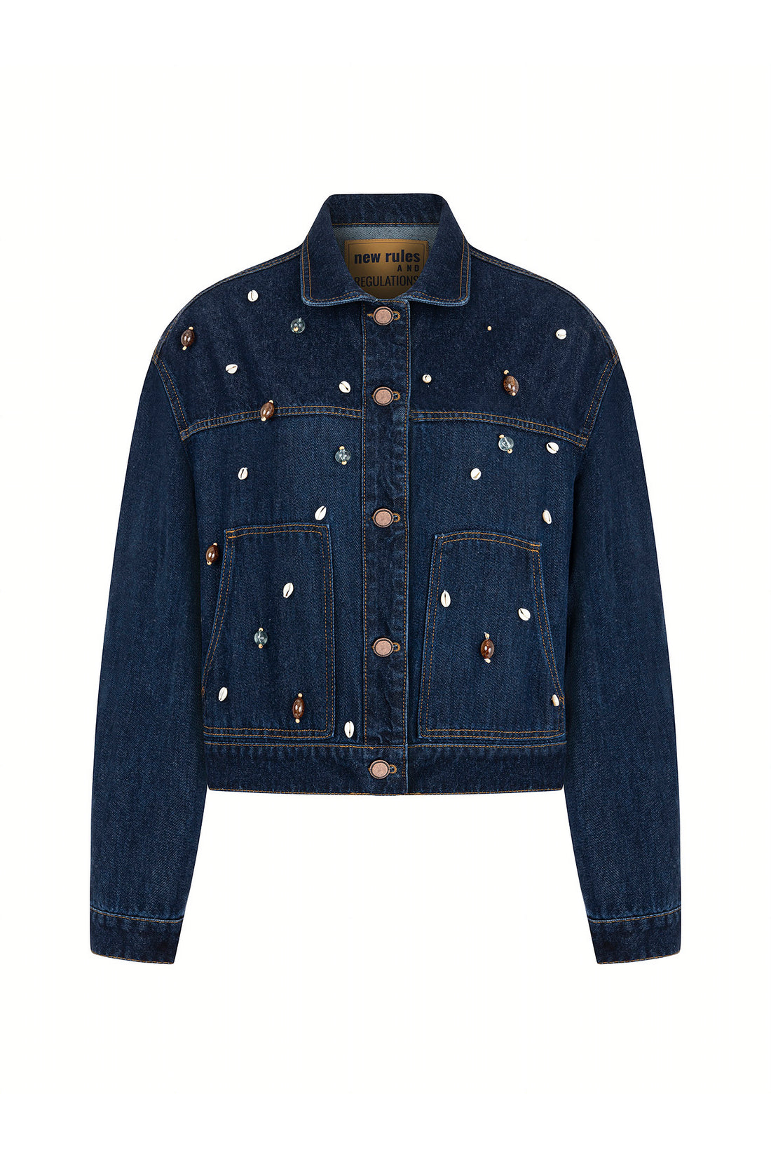 Seashell Designed Jean Jacket