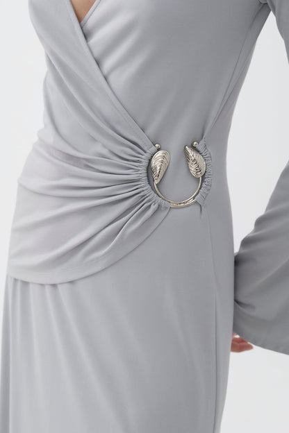 Double Breasted Dress with Accessory Detail