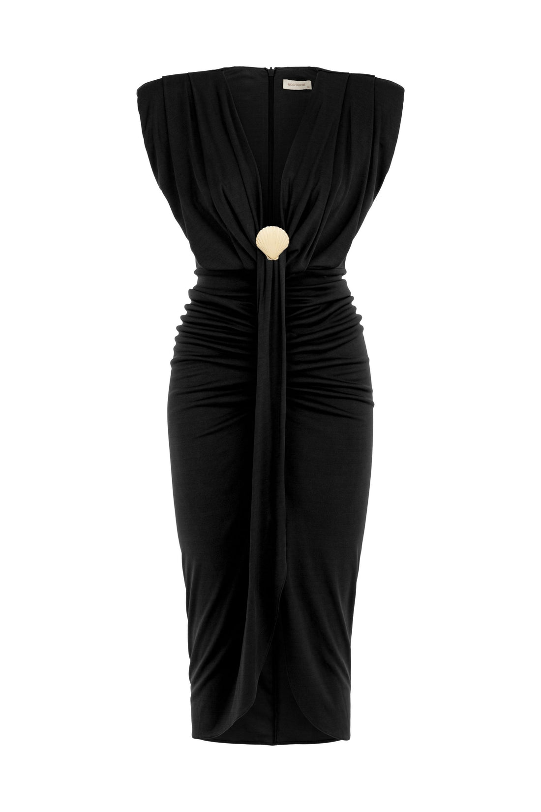 Draped Dress with Shoulder Pad (Final Sale)