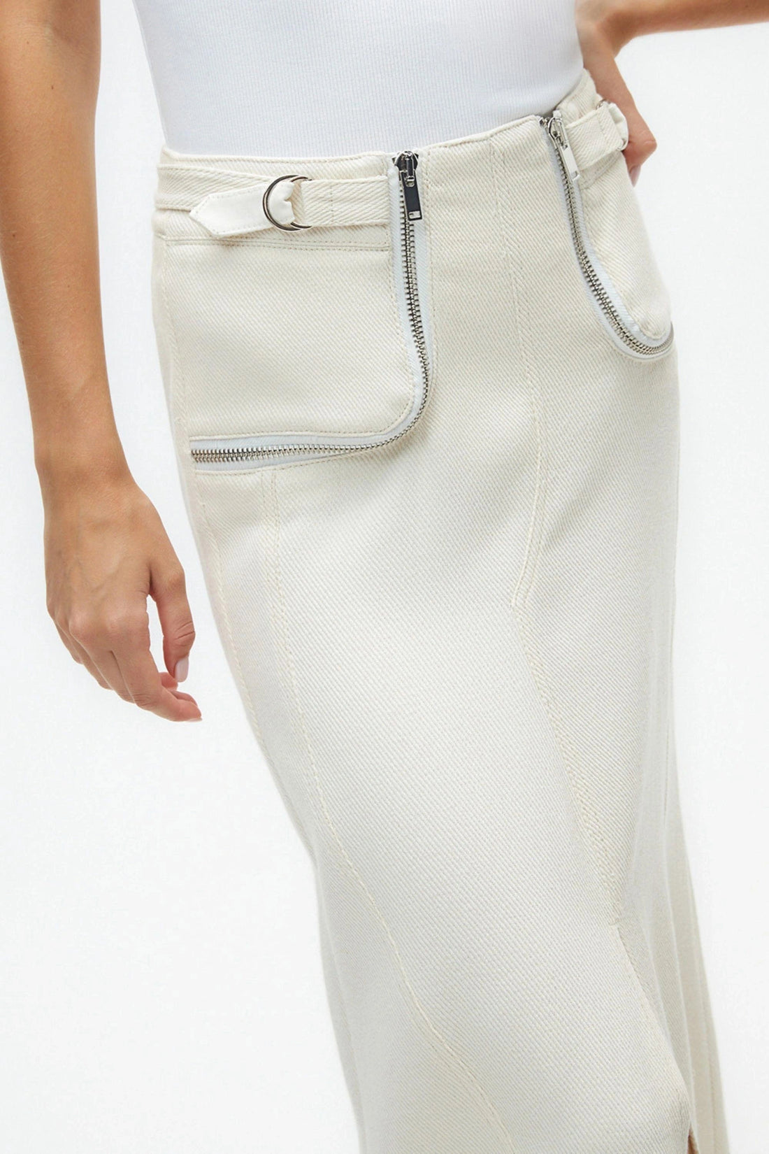 Long Skirt with Zipper Detail