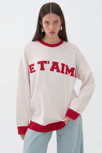 Logo Printed Knit Sweater