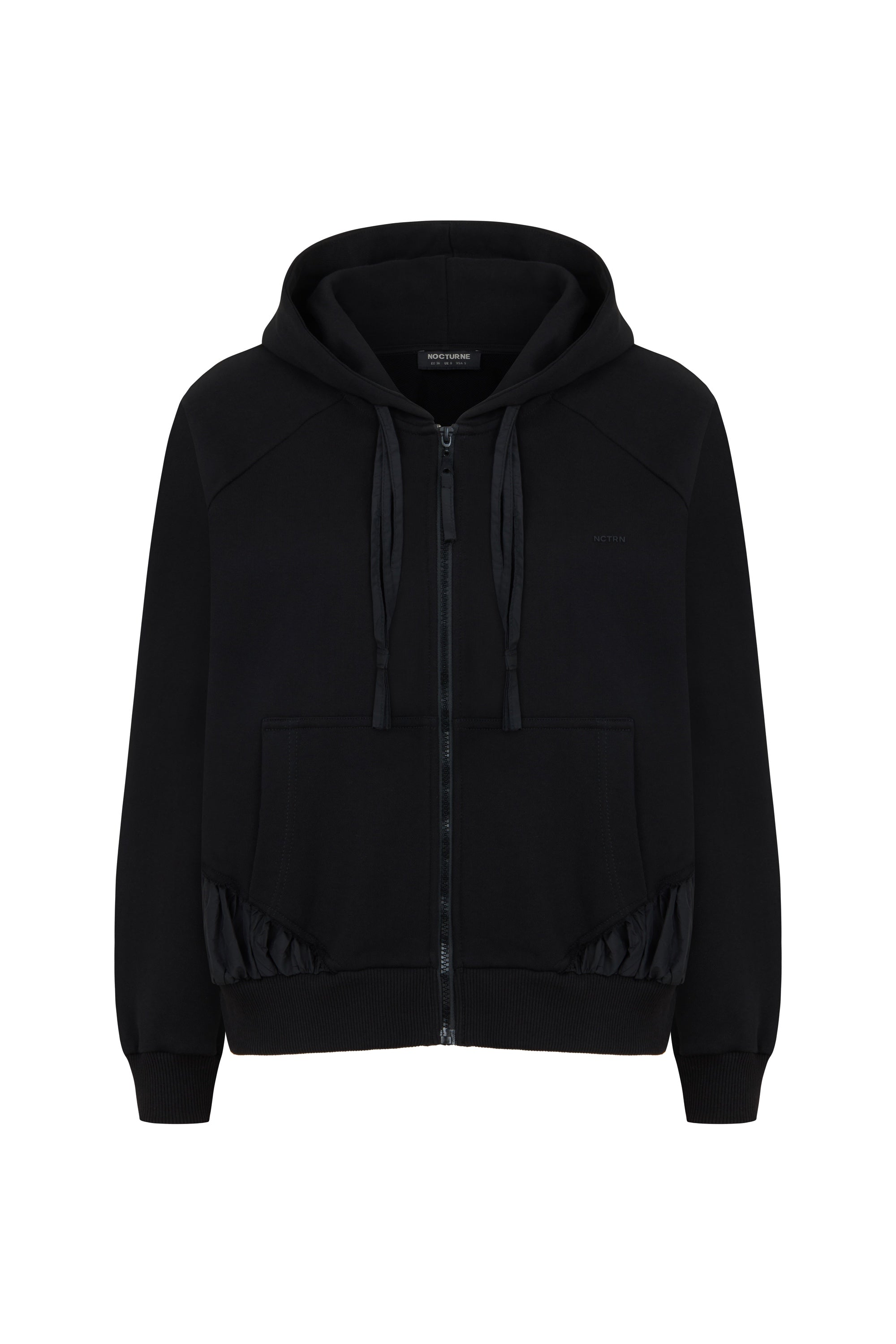 Zipper-Front Oversized Hooded Sweatshirt