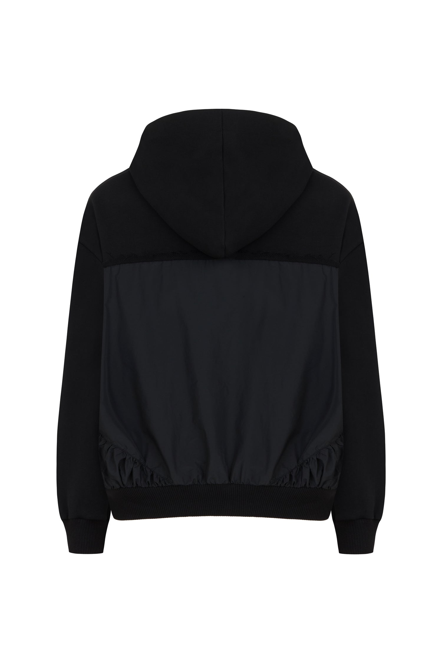 Zipper-Front Oversized Hooded Sweatshirt