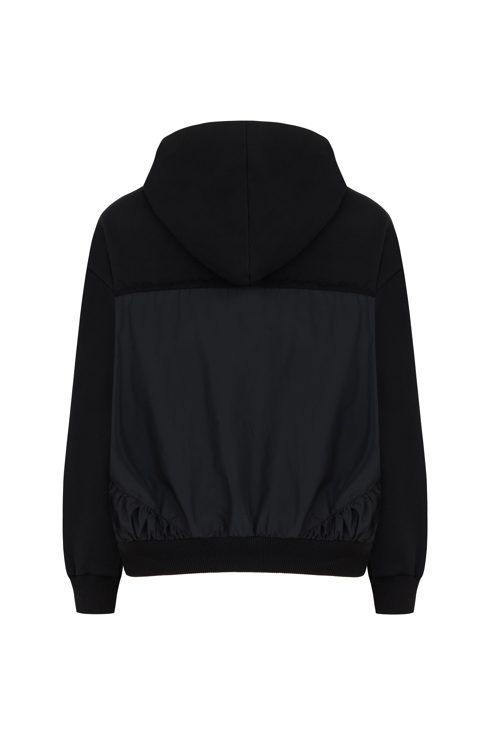 Zipper-Front Oversized Hooded Sweatshirt