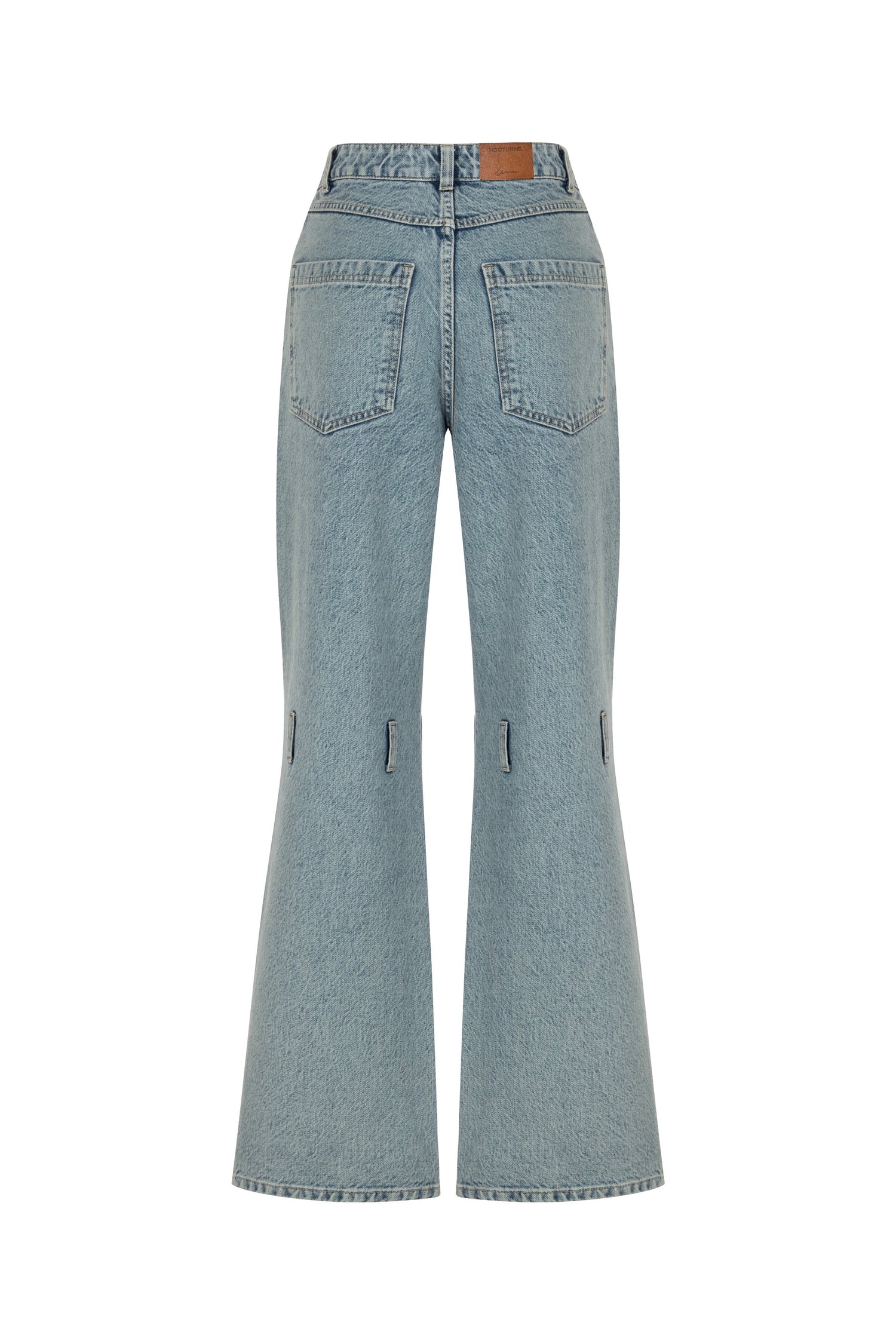 Open-Knee Wide Leg Jeans