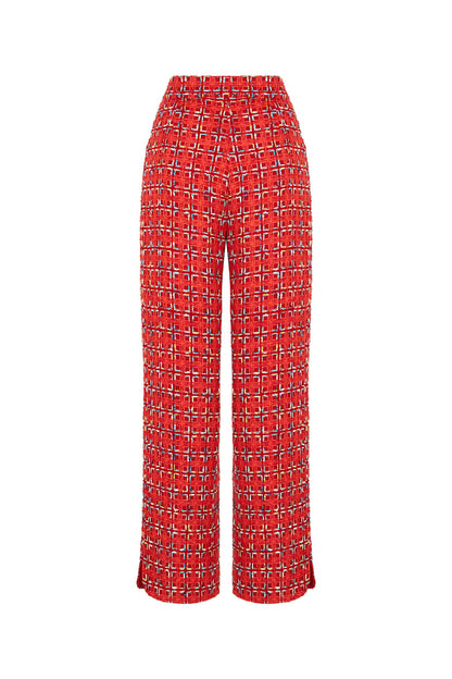 High-Waist Tweed Pants