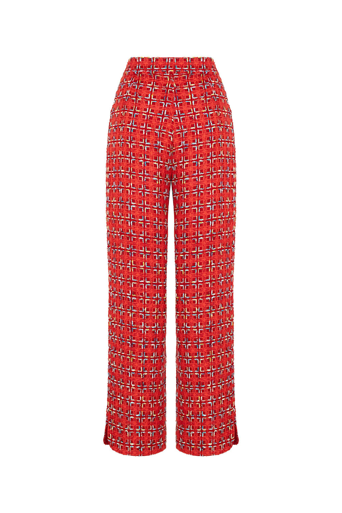 High-Waist Tweed Pants