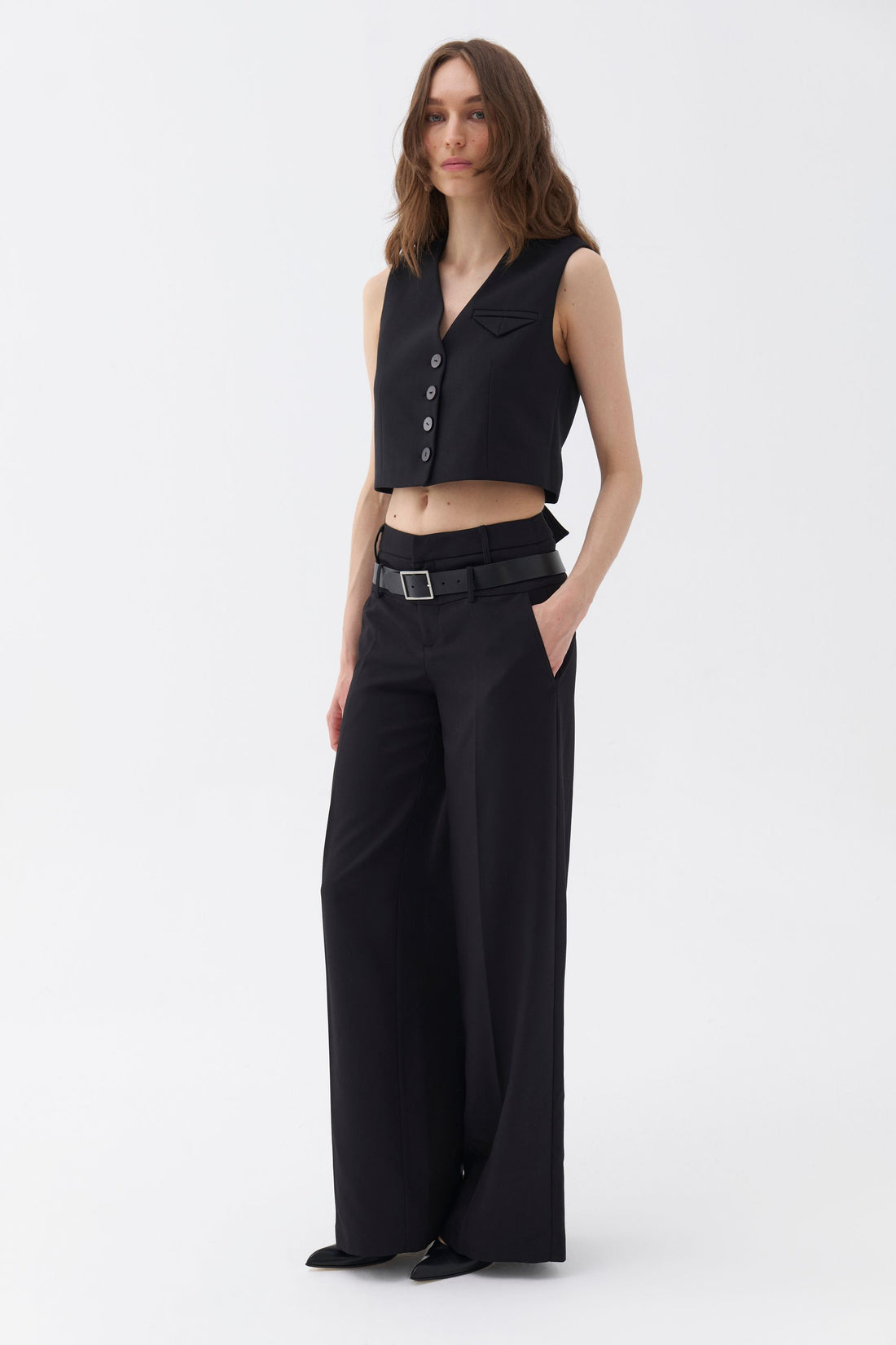 Double Waist Belted Pants