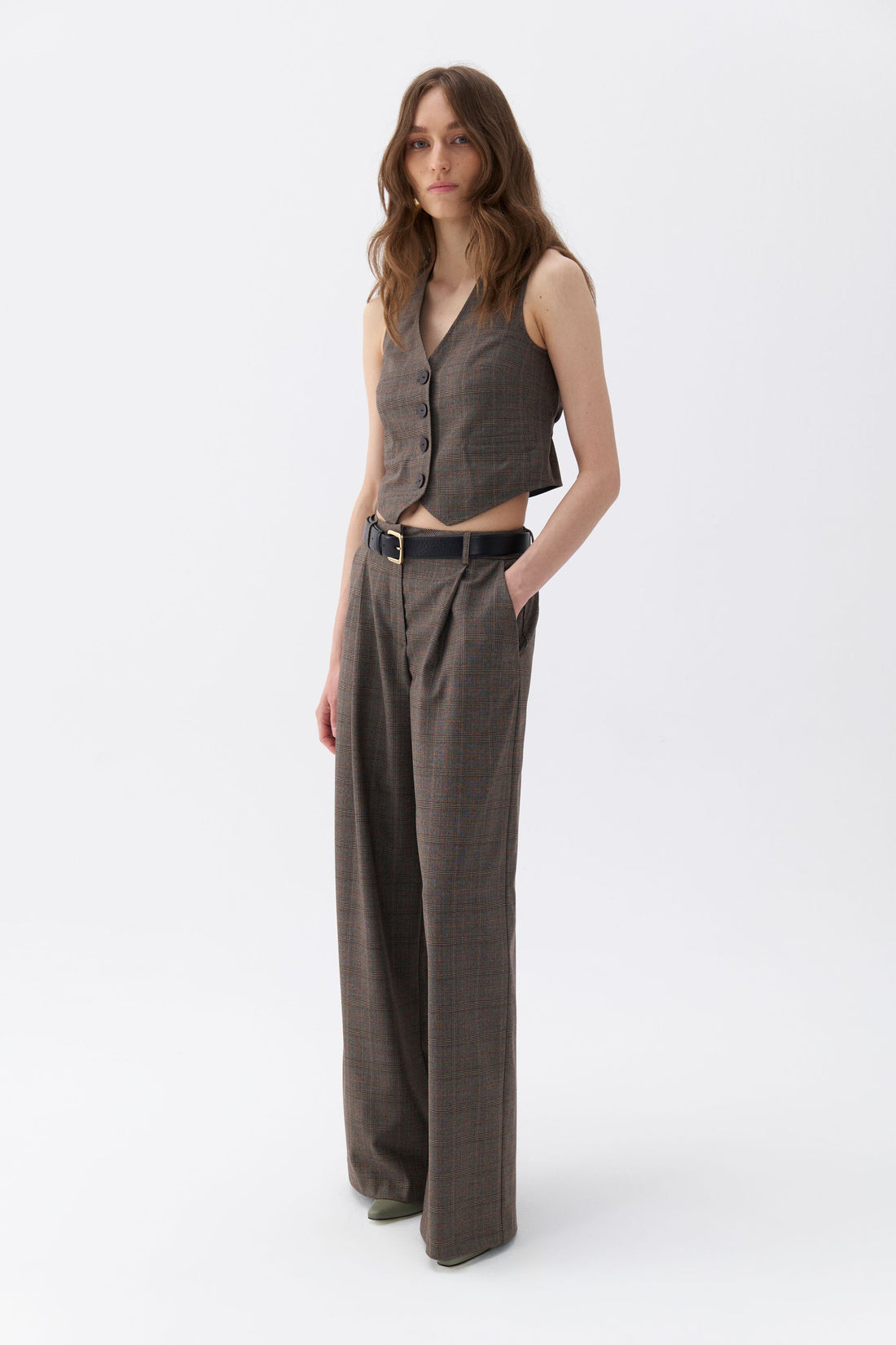 Mid Rise Patterned Pants