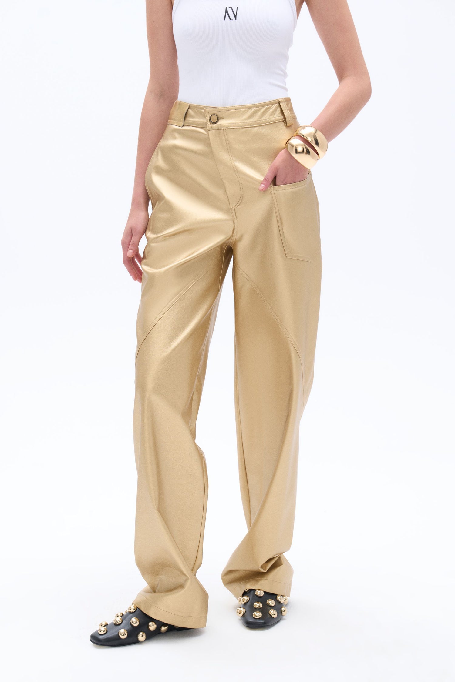 High Waist Faux Leather Pants